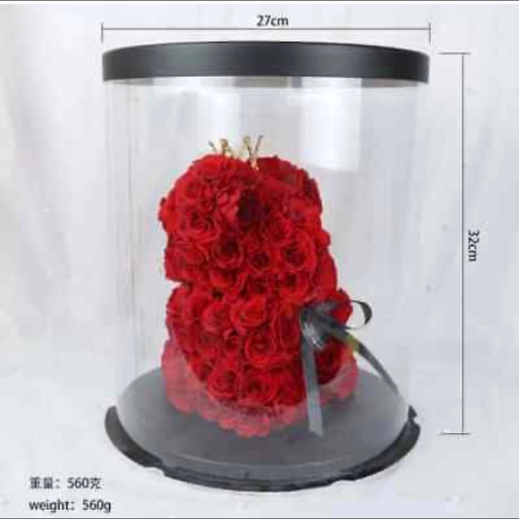 Luxurious REAL ! Rose Bear made with Preserved Real Roses - Picture 6 of 10